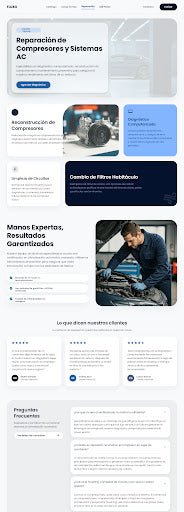 Técnico especializado reparando sistema de aire acondicionado automotriz